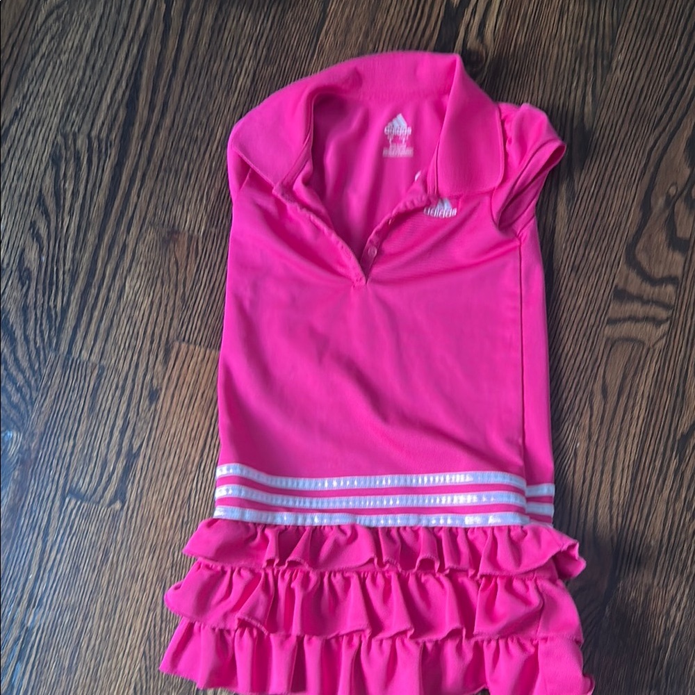 Adidas Kids Bright Pink Ruffle dress